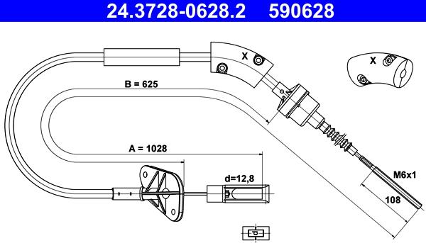 ATE 24.3728-0628.2 - Clutch Cable autospares.lv