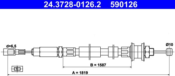 ATE 24.3728-0126.2 - Clutch Cable autospares.lv