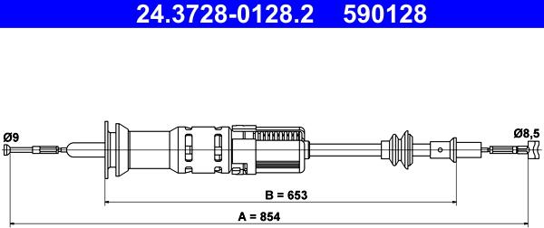 ATE 24.3728-0128.2 - Clutch Cable autospares.lv