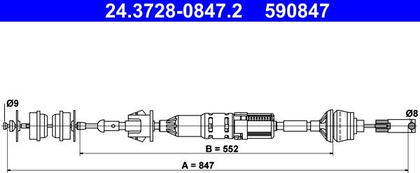 ATE 24.3728-0847.2 - Clutch Cable autospares.lv