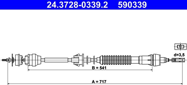 ATE 24.3728-0339.2 - Clutch Cable autospares.lv