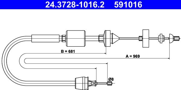 ATE 24.3728-1016.2 - Clutch Cable autospares.lv
