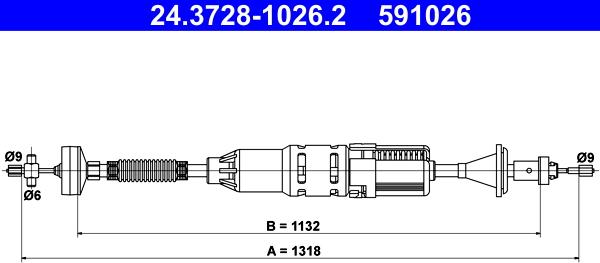 ATE 24.3728-1026.2 - Clutch Cable autospares.lv