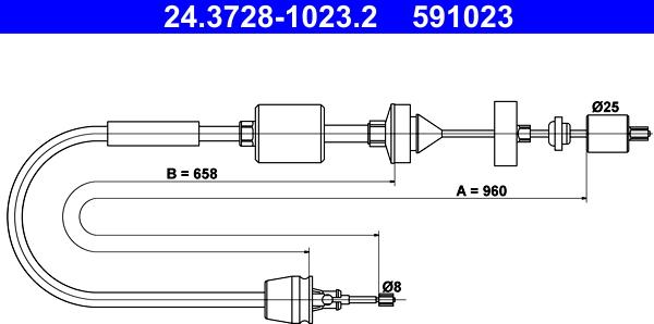 ATE 24.3728-1023.2 - Clutch Cable autospares.lv