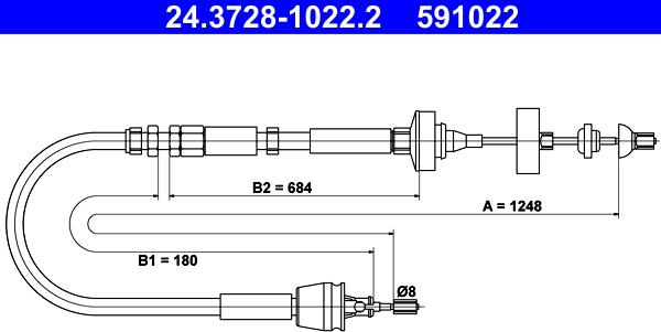 ATE 24.3728-1022.2 - Clutch Cable autospares.lv