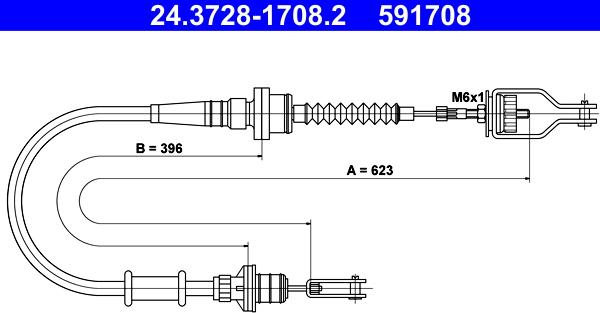 ATE 24.3728-1708.2 - Clutch Cable autospares.lv
