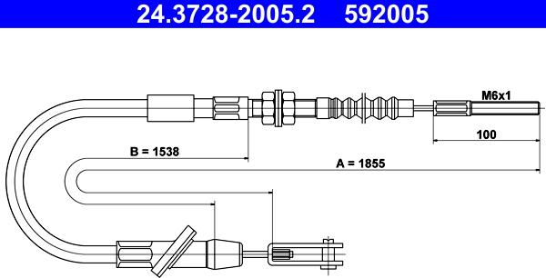 ATE 24.3728-2005.2 - Clutch Cable autospares.lv