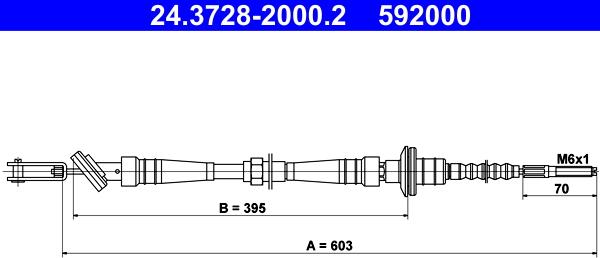 ATE 24.3728-2000.2 - Clutch Cable autospares.lv