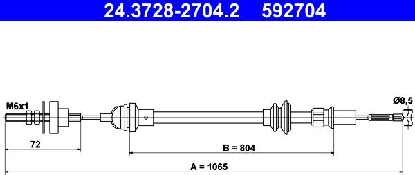 ATE 24.3728-2704.2 - Clutch Cable autospares.lv