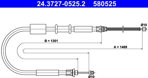 ATE 24.3727-0525.2 - Cable, parking brake autospares.lv