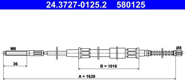 ATE 24.3727-0125.2 - Cable, parking brake autospares.lv