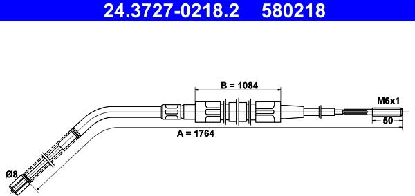 ATE 24.3727-0218.2 - Cable, parking brake autospares.lv
