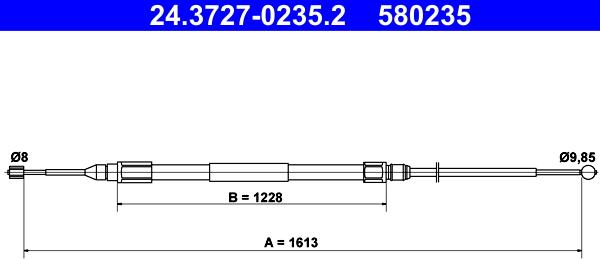 ATE 24.3727-0235.2 - Cable, parking brake autospares.lv