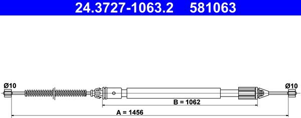 ATE 24.3727-1063.2 - Cable, parking brake autospares.lv