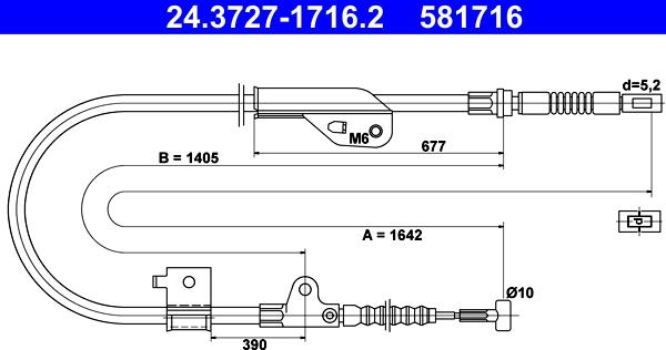 ATE 24.3727-1716.2 - Cable, parking brake autospares.lv