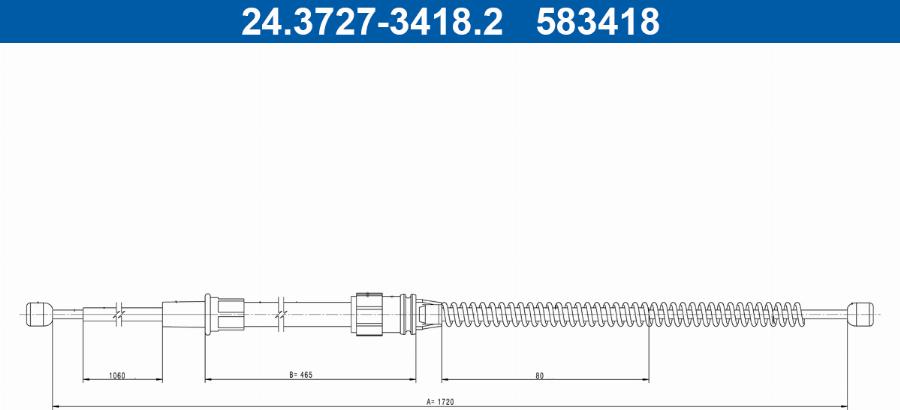 ATE 24.3727-3418.2 - Cable, parking brake autospares.lv