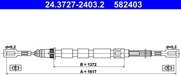 ATE 24.3727-2403.2 - Cable, parking brake autospares.lv