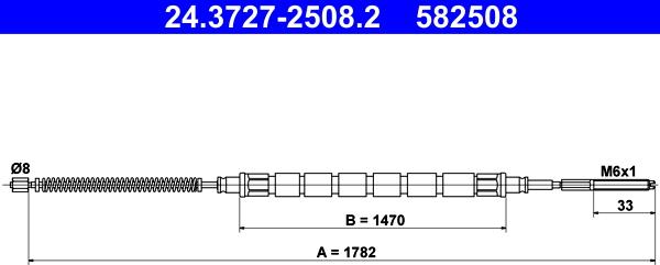 ATE 24.3727-2508.2 - Cable, parking brake autospares.lv