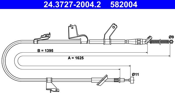 ATE 24.3727-2004.2 - Cable, parking brake autospares.lv