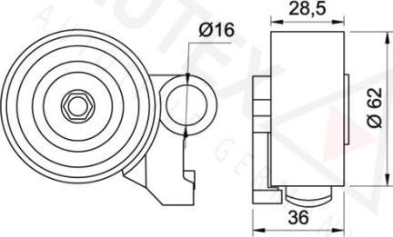 Autex 641958 - Tensioner Pulley, timing belt autospares.lv