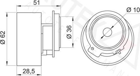 Autex 641559 - Tensioner Pulley, timing belt autospares.lv