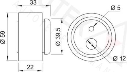 Autex 641512 - Tensioner Pulley, timing belt autospares.lv