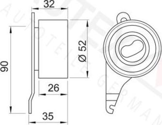 Autex 641575 - Tensioner Pulley, timing belt autospares.lv