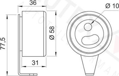 Autex 641576 - Tensioner Pulley, timing belt autospares.lv