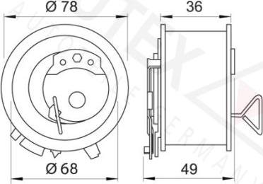 Autex 641858 - Tensioner Pulley, timing belt autospares.lv