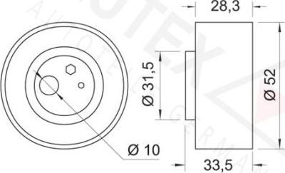 Autex 641837 - Tensioner Pulley, timing belt autospares.lv