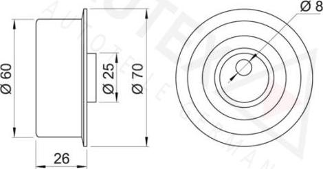 Autex 641358 - Tensioner Pulley, timing belt autospares.lv