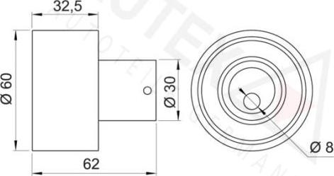 Autex 641365 - Tensioner Pulley, timing belt autospares.lv