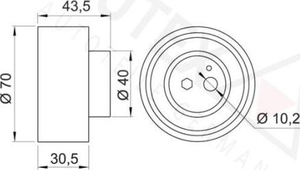 Autex 641363 - Tensioner Pulley, timing belt autospares.lv