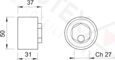 Autex 641309 - Tensioner Pulley, timing belt autospares.lv