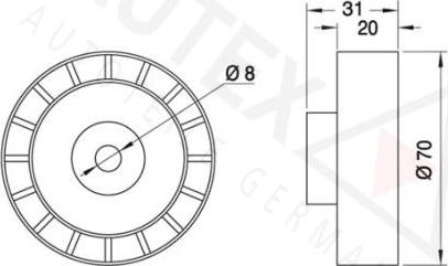 Autex 641219 - Pulley, v-ribbed belt autospares.lv