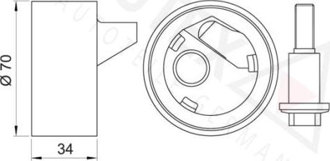 Autex 641225 - Tensioner Pulley, timing belt autospares.lv