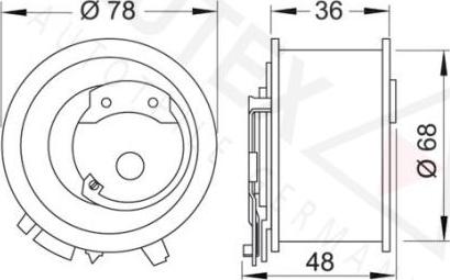 Autex 642006 - Tensioner Pulley, timing belt autospares.lv