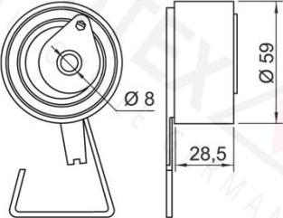 Autex 642033 - Tensioner Pulley, timing belt autospares.lv