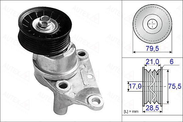 Autex 654956 - Belt Tensioner, v-ribbed belt autospares.lv