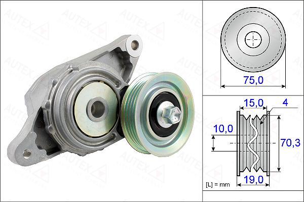 Autex 654914 - Belt Tensioner, v-ribbed belt autospares.lv