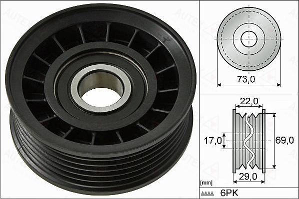 Autex 654911 - Pulley, v-ribbed belt autospares.lv