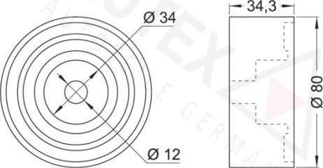 Autex 654428 - Deflection / Guide Pulley, timing belt autospares.lv