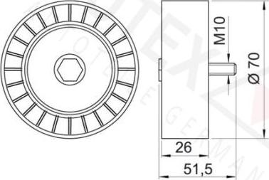 Autex 654092 - Pulley, v-ribbed belt autospares.lv