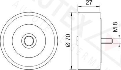 Autex 654080 - Pulley, v-ribbed belt autospares.lv