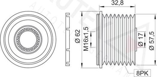 Autex 654199 - Pulley, alternator, freewheel clutch autospares.lv