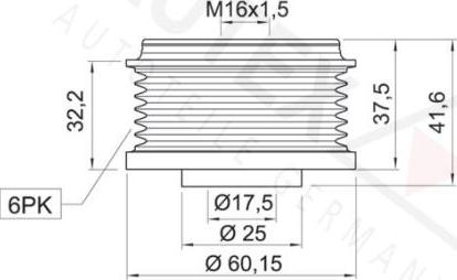 Autex 654196 - Pulley, alternator, freewheel clutch autospares.lv