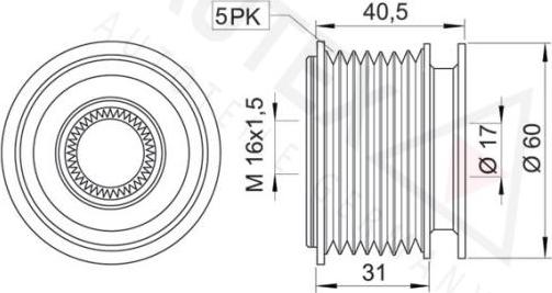 Autex 654189 - Pulley, alternator, freewheel clutch autospares.lv