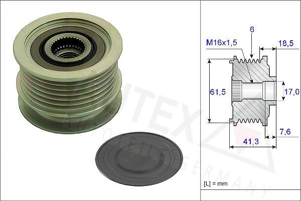 Autex 654803 - Pulley, alternator, freewheel clutch autospares.lv