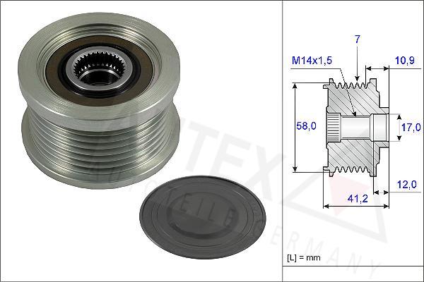 Autex 654817 - Pulley, alternator, freewheel clutch autospares.lv