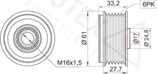 Autex 654293 - Pulley, alternator, freewheel clutch autospares.lv